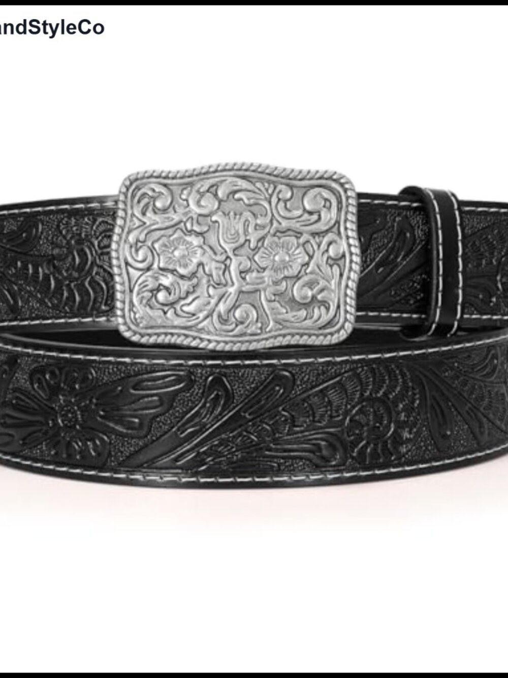 Western Leather Belt with Interchangeable Buckle for Women Men Cowgirl Cowboy